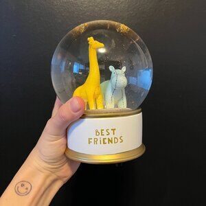 'Best Friends' Vintage Snow Globe with Gold Confetti